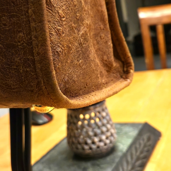 Michael Michael Kors distressed ostrich embossed leather satchel - Picture 8 of 13